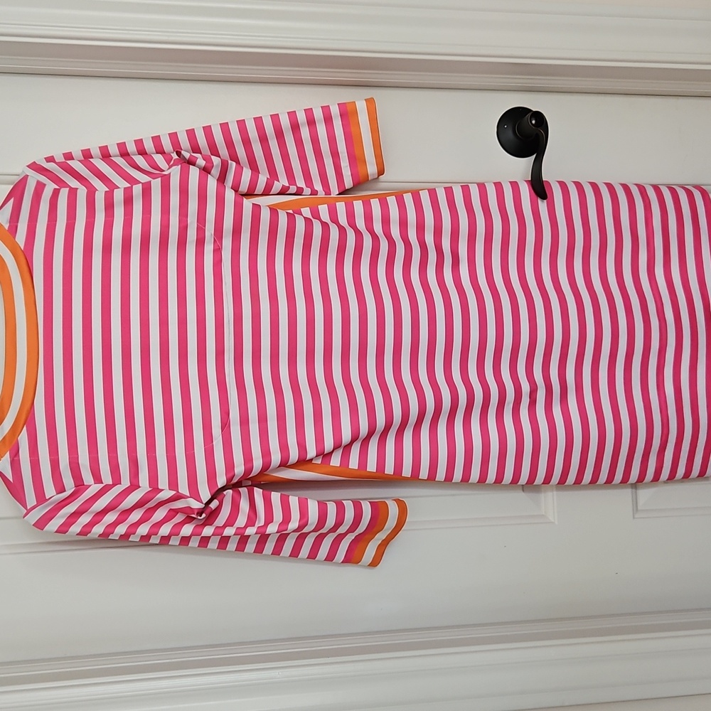 Gretchen Scott Hinckley Split Neck Jersey Dress, Size Small Pink & Orange - Picture 5 of 5